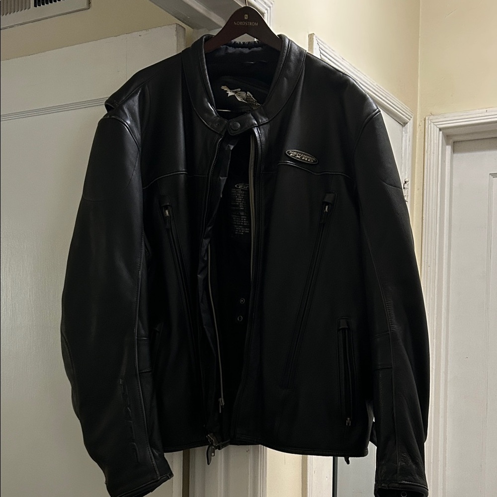 Harley-Davidson Black Leather Bomber Jacket